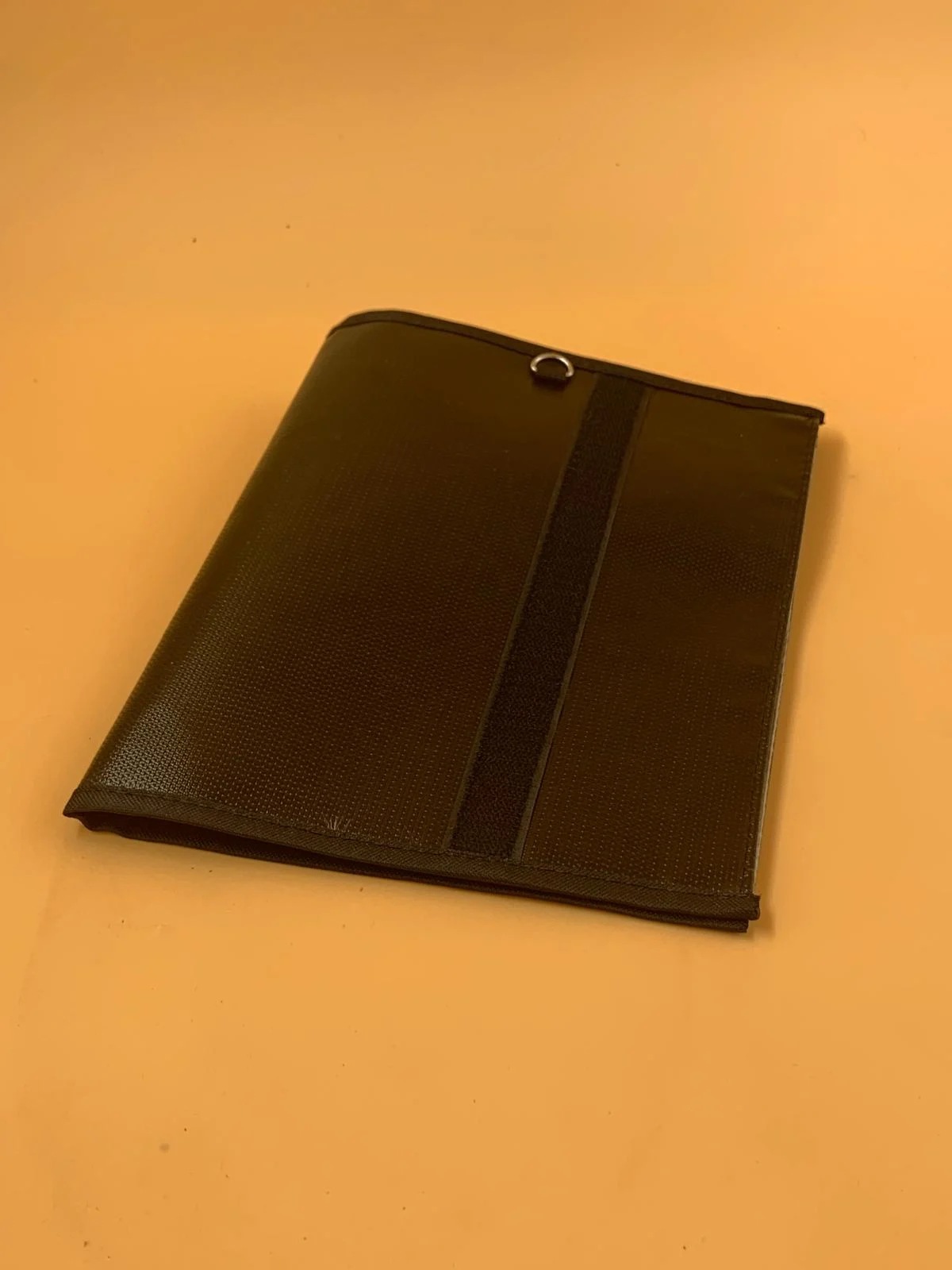 Another view of the larger signal-blocking pouch and its closure.