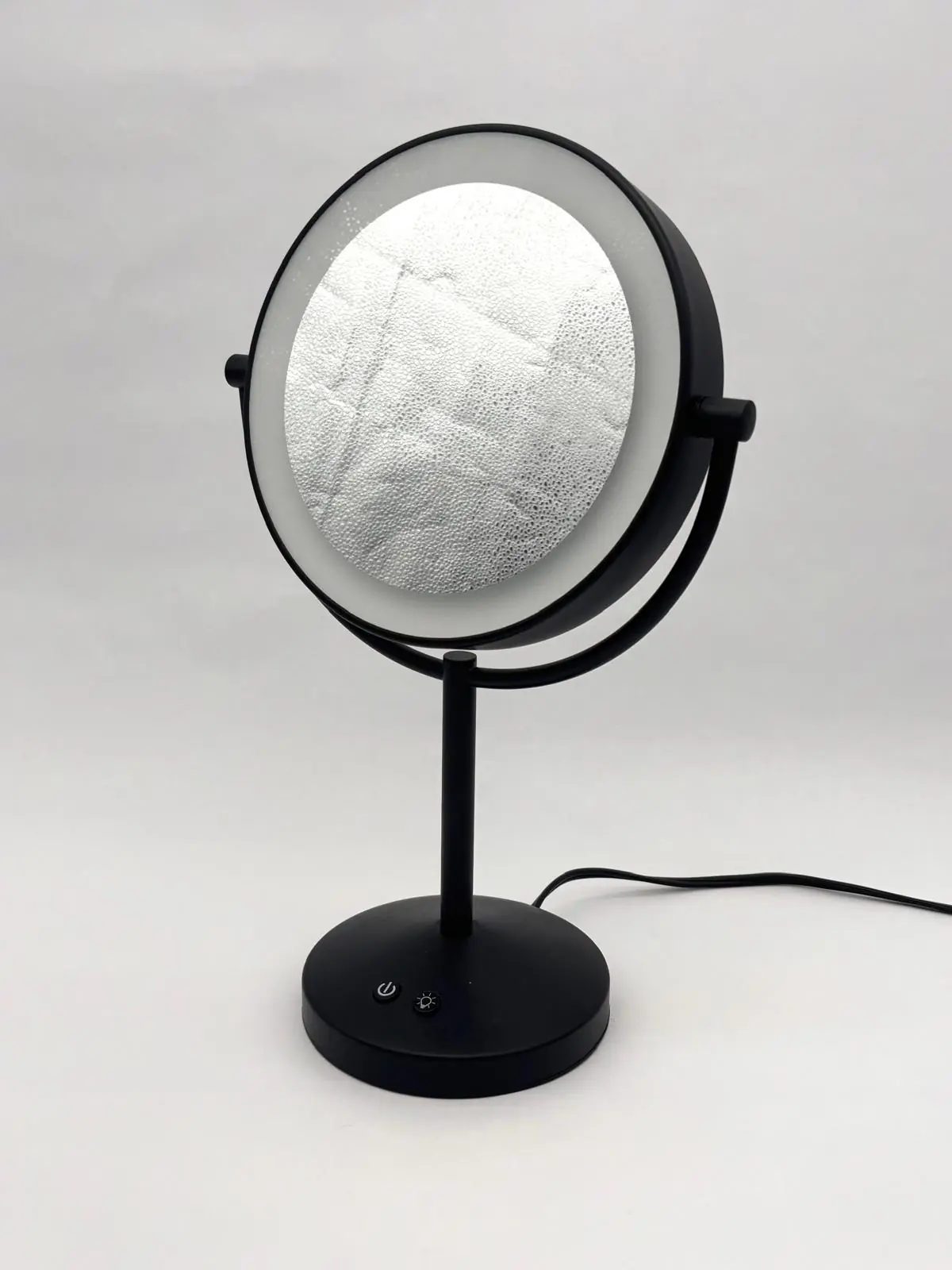 Illuminated makeup mirror with a configurable small hidden camera
